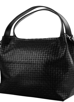 Жіноча шкіряна сумка повсякденна (шопер) eterno an-k142-ch чорна