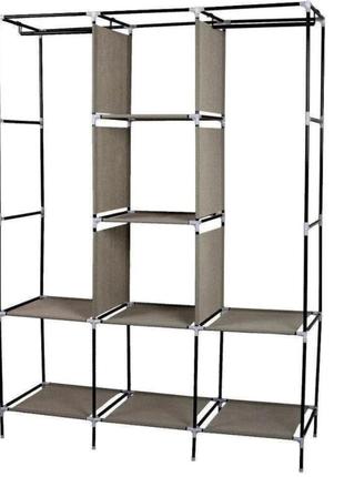 Складана каркасна тканинна шафа storage wardrobe 88130, шафа на три секції 130*45*1755 фото