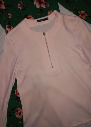Шикарная однотонная блуза с рукавами2 фото