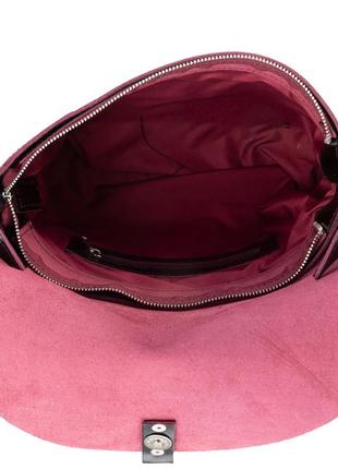 Женская кожаная сумка-почтальон eterno an-k121-ch черная с розовым9 фото