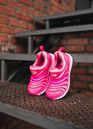 Детские кроссовки мокасины nike dynamo free розовые с белым2 фото