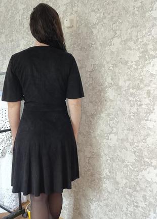 Замшеве чорне плаття на запах розмір s від mango4 фото