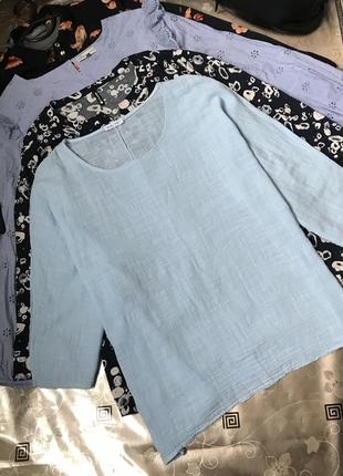 Блуза голуба італія 100%катон1 фото