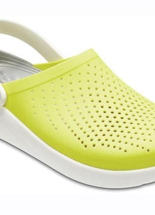 Жовто сірі сабо, салатові крокс лайт райд crocs literide™ clog yellow/gray1 фото