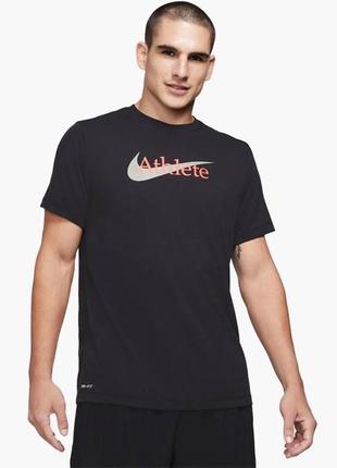 Футболка nike mens swoosh training t-shirt black cw6950-0131 фото