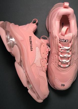 Новинка! женские кроссовки топ качества triple s full pink