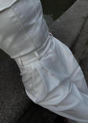 Костюм оверсайз молочного оттенка белый брюк пиджак блейзер жакет в стиле zara mango massimo dutti h&amp;m asos reserved cos8 фото