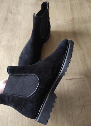 Стильные женские кожаные замшевые ботинки   челси gabor, германия,оригинал. размер 40,52 фото