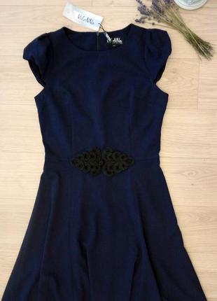Вечірнє плаття темно-синє1 фото
