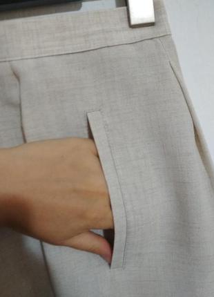 Лён бленд фирменные льняные базовые штаны с защипами на высокой талии супер качество!!!7 фото