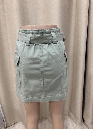 Женская мини юбка выполнена из хлопкового твила5 фото