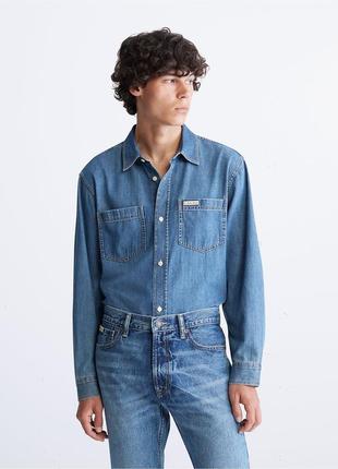 Новая джинсовая рубашка calvin klein ( ck indigo shirt ) с америки м,l