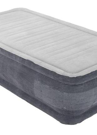 Матрац кровать надувна одномісна  із вбудованим електричним насосом пвх із м'яким велюровим покриттям, daymart