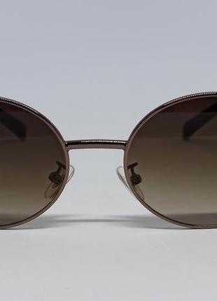 Очки в стиле marc jacobs женские солнцезащитные темно коричневый градиент в металлической оправе2 фото