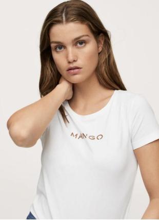 Белая футболка mango