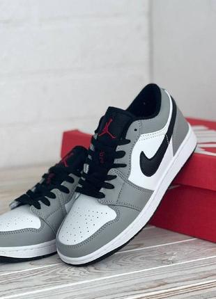 Nike air jordan 1 retro серые с чёрным мужские кроссовки стильные кеды, мокасины