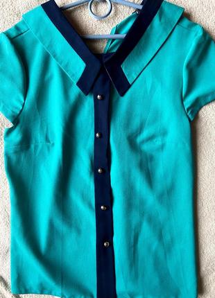 Бирюзовая блуза