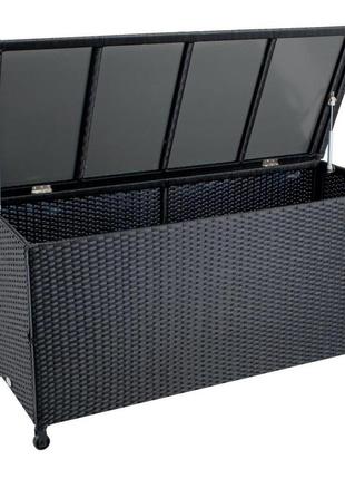 Короб ящик ( штучний ротанг) з коліщатками і гідравлічної кришкою 133 см чорний, daymart