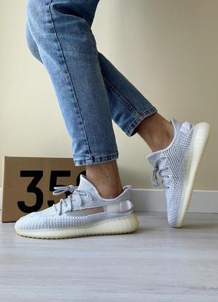 Кроссовки adidas yeezy boost 350 рефлективные (белые)7 фото