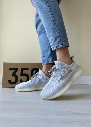 Кроссовки adidas yeezy boost 350 рефлективные (белые)9 фото