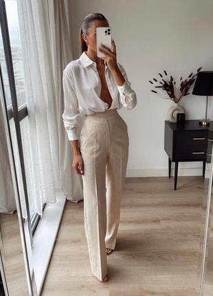 Класичні брюки на високій посадці від zara
