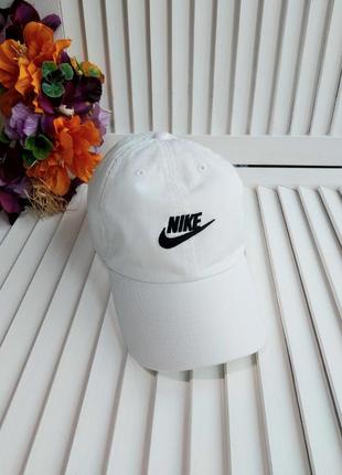 Белая кепка бейсболка 100% хлопок с логотипом  nike u nsw h86 cap futura washed3 фото