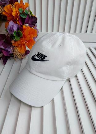 Белая кепка бейсболка 100% хлопок с логотипом  nike u nsw h86 cap futura washed2 фото