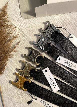 Ремень женский 3см эко кожа + коробка комплект, женский ремень в стиле celine селин черный набор5 фото
