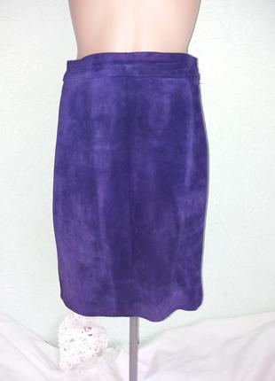 Фиолетовая замшевая юбка-карандаш,42-46разм..