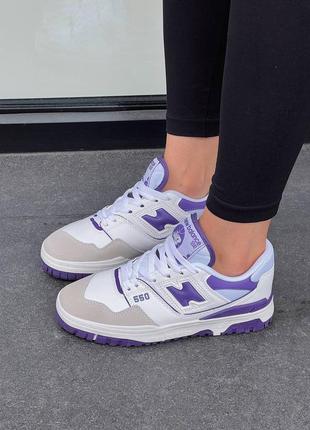 Кроссовки new balance 550 white purple grey