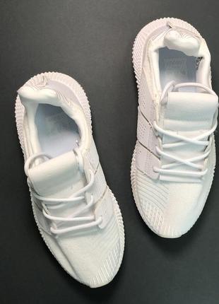 Мужские стильные белые кроссовки adidas prophere full white., кроссовки адедас летние белые4 фото