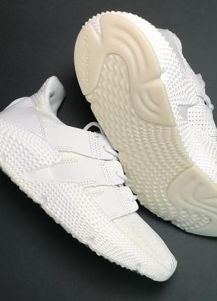 Мужские стильные белые кроссовки adidas prophere full white., кроссовки адедас летние белые5 фото