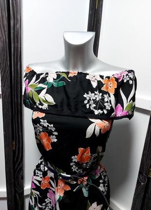 Платье в цветы свободного кроя платье сарафан с открытыми плечами на плечи 40 424 фото