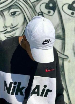 Белая кепка бейсболка 100% хлопок с логотипом  nike u nsw h86 cap futura washed9 фото