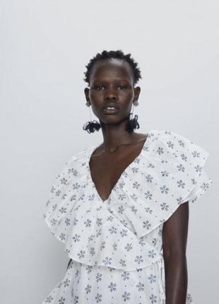 Блуза женская zara, цвет белый прошва😍 сорочка7 фото