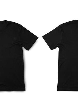 Футболка чорна база / чоловічі хлопкові футболки3 фото