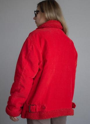 Куртка пілот вельветова topshop червона8 фото