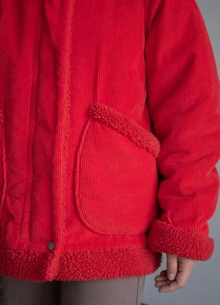 Куртка пілот вельветова topshop червона3 фото