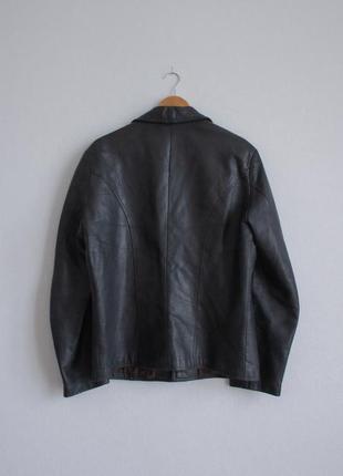 Кожаный пиджак, винтаж. куртка черная5 фото