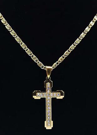 Крест с камнями цирконий