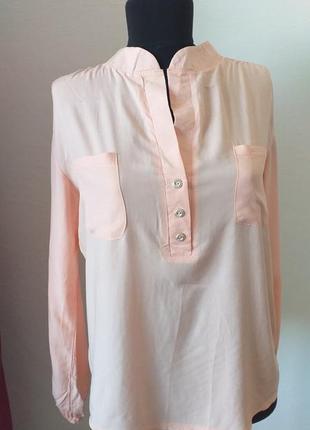 Блузка рубашка персикового цвета2 фото