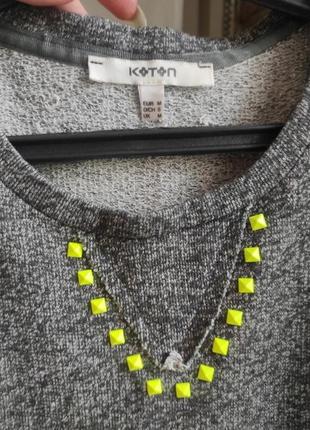 Стильная майка блуза из плотного хлопка с декором koton2 фото