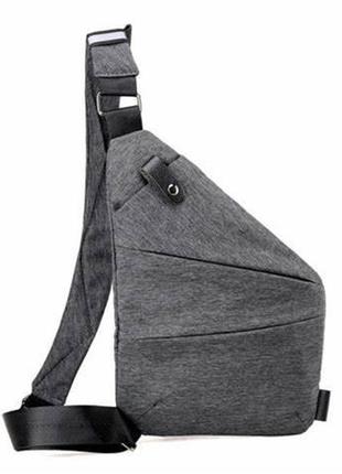 Мужская водонепроницаемая сумка барсетка на плечо cross body grey3 фото