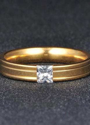 Интересное кольцо колечко каблучка украшение с квадратным цирконом . бижутерия3 фото