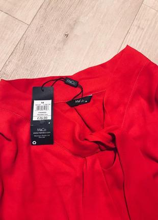 Шикарная блуза красного цвета "m&cо"3 фото