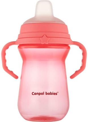 Поїльник-непроливайка canpol babies із силіконовим носиком firstcup 250 мл рожевий (56/615_pin)