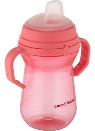 Поїльник-непроливайка canpol babies із силіконовим носиком firstcup 250 мл рожевий (56/615_pin)4 фото
