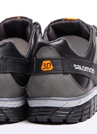 Шкіряні кросівки salomon 3d chassis black8 фото