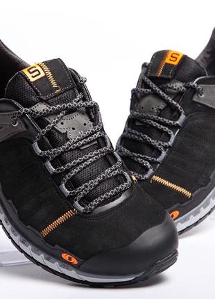 Кожаные кроссовки salomon 3d chassis black10 фото