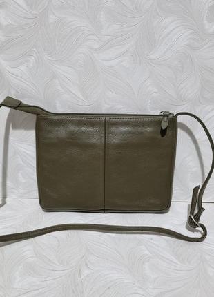 Кожаная сумочка оливкового цвета hotter, оригинал2 фото